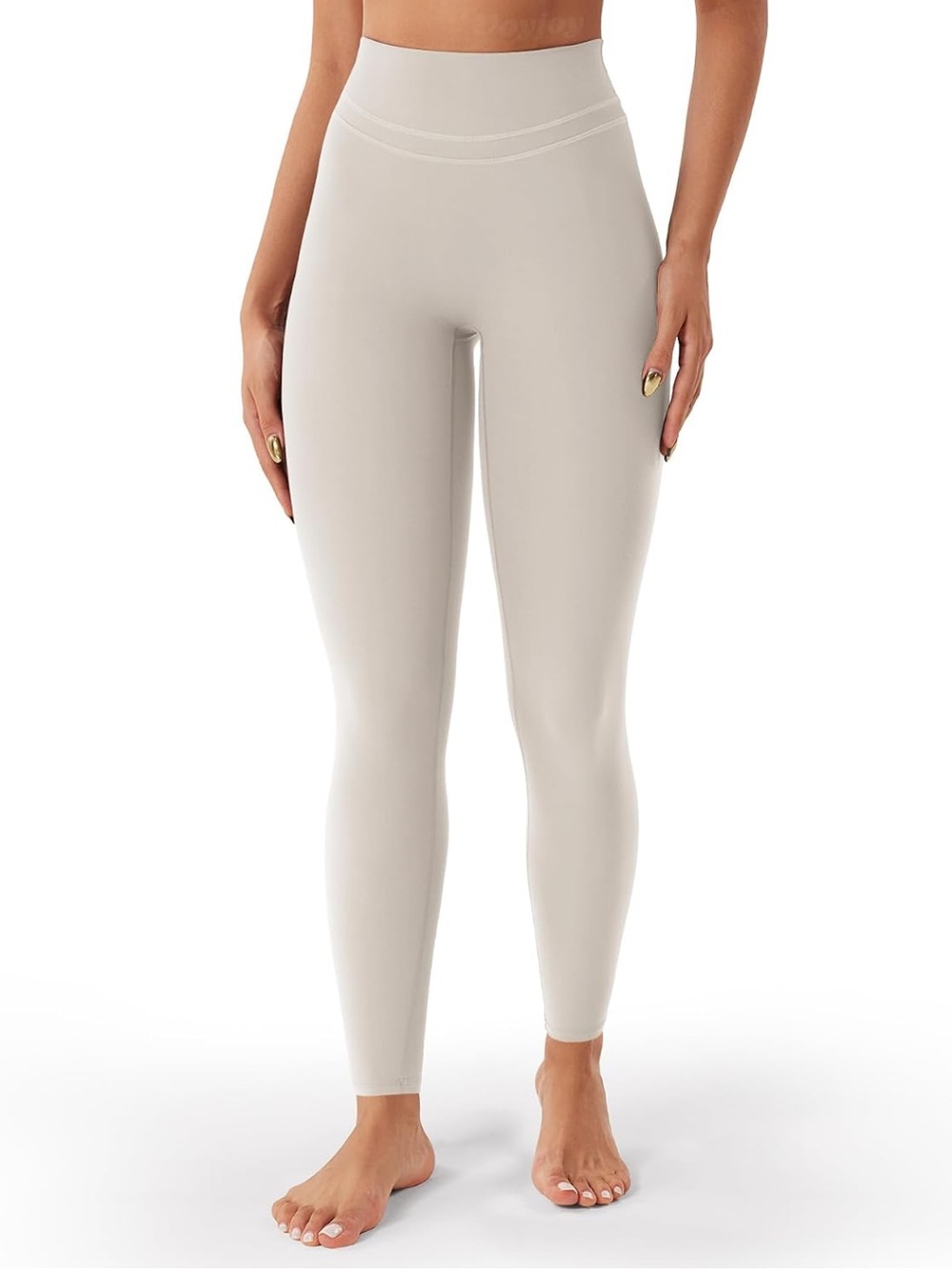 Voyjoy cream High-Waist Scrunch Leggings